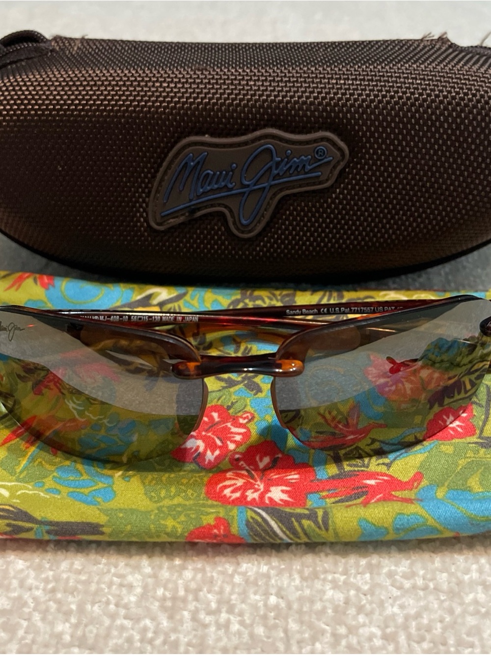 Maui Jim Sandy Beach MJ-408-10 Sunglasses 56/15-130 Good Condition w/ Case